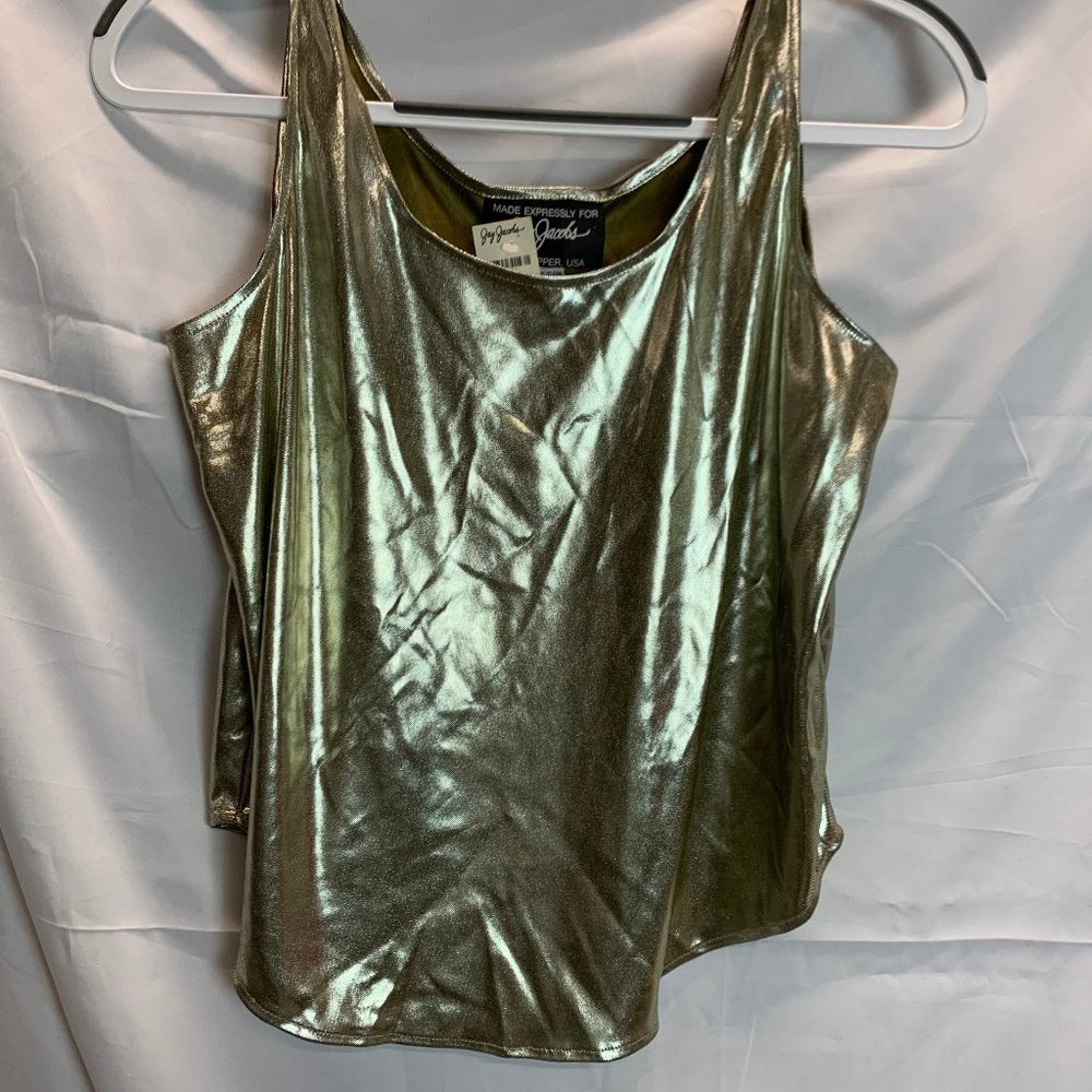 Vintage New, Old Stock 80s Jay Jacobs Metallic Gold Tank Size Medium